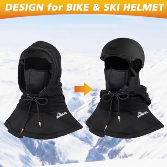 Double Thickened Fleece Balaclava Full Face Mask Winter Ski Cycling main image 7